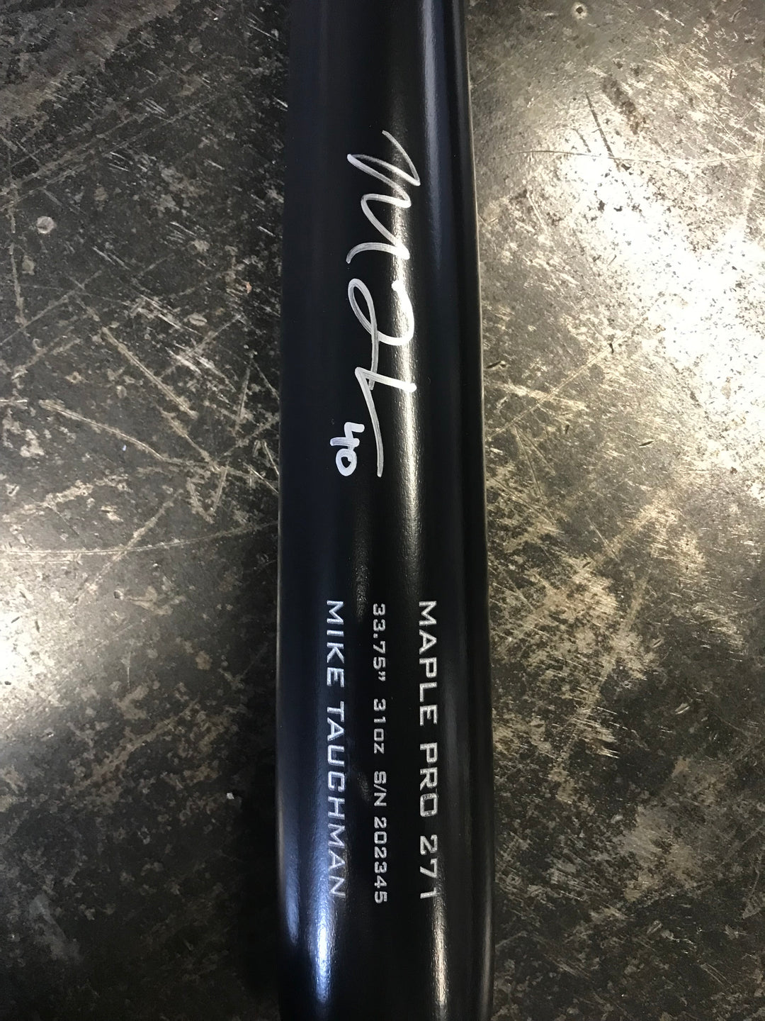 Mike Tauchman Official Game Model Autographed Bat