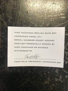 Mike Tauchman Official Game Model Autographed Bat